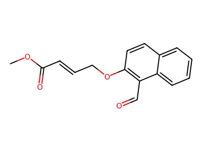 Methyl 4-((1-formylnaphthalen-2-yl)oxy)but-2-enoate structure