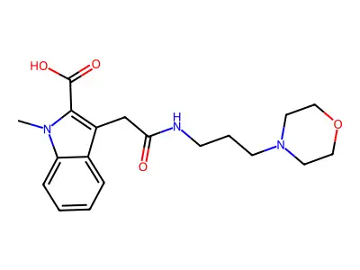1H-Indole-2-carboxylic acid, 1-methyl-3-(2-((3-(4-morpholinyl)propyl)amino)-2-oxoethyl)- structure