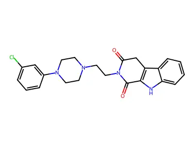 1H-Pyrido(3,4-b)indole-1,3(2H)-dione, 4,9-dihydro-2-(2-(4-(3-chlorophenyl)-1-piperazinyl)ethyl)- structure