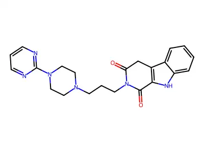 1H-Pyrido(3,4-b)indole-1,3(2H)-dione, 4,9-dihydro-2-(3-(4-(2-pyrimidinyl)-1-piperazinyl)propyl)- structure