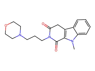 1H-Pyrido(3,4-b)indole-1,3(2H)-dione, 4,9-dihydro-9-methyl-2-(3-(4-morpholinyl)propyl)- structure