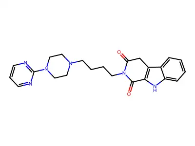 1H-Pyrido(3,4-b)indole-1,3(2H)-dione, 4,9-dihydro-2-(4-(4-(2-pyrimidinyl)-1-piperazinyl)butyl)- structure