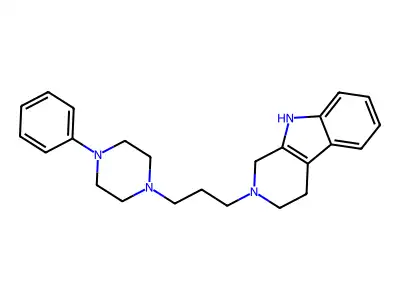 1H-Pyrido(3,4-b)indole, 2,3,4,9-tetrahydro-2-(3-(4-phenyl-1-piperazinyl)propyl)- structure