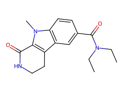 1H-Pyrido(3,4-b)indole-6-carboxamide, 2,3,4,9-tetrahydro-N,N-diethyl-9-methyl-1-oxo- structure