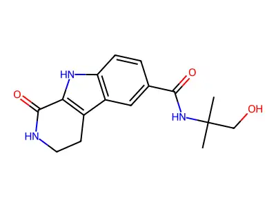 1H-Pyrido(3,4-b)indole-6-carboxamide, 2,3,4,9-tetrahydro-N-(1,1-dimethyl-2-hydroxyethyl)-1-oxo- structure