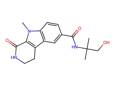 1H-Pyrido(3,4-b)indole-6-carboxamide, 2,3,4,9-tetrahydro-N-(1,1-dimethyl-2-hydroxyethyl)-9-methyl-1-oxo- structure