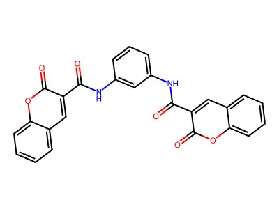 2-oxo-N-[3-[(2-oxochromene-3-carbonyl)amino]phenyl]chromene-3-carboxamide structure