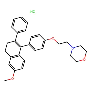 Morpholine, 4-(2-(p-(6-methoxy-2-phenyl-3,4-dihydro-1-naphthyl)phenoxy)ethyl)-, hydrochloride structure