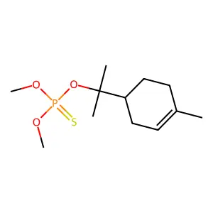 Phosphorothioic acid, O,O-dimethyl O-p-menth-1-en-8-yl ester structure