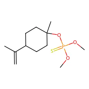 Phosphorothioic acid, O,O-dimethyl O-p-menth-8-en-1-yl ester structure