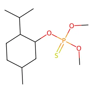 Phosphorothioic acid, O,O-dimethyl O-p-menth-3-yl ester structure