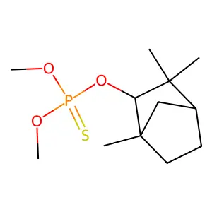 Phosphorothioic acid, O,O-dimethyl O-(1,3,3-trimethyl-2-norbornyl) ester structure