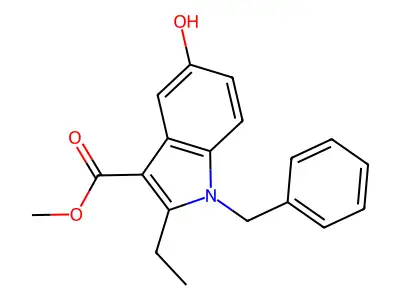 Methyl 1-benzyl-2-ethyl-5-hydroxy-1H-indole-3-carboxylate structure