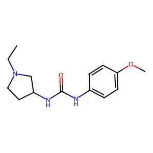 N'-(1-Ethylpyrrolidin-3-yl)-N-(4-methoxyphenyl)carbamimidic acid structure