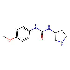Urea, 1-(p-methoxyphenyl)-3-(3-pyrrolidinyl)- structure