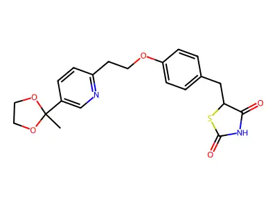 5-[4-[2-[5-(2-METHYL-1,3-DIOXOLAN-2-YL)-2-PYRIDYL]ETHOXY]BENZYL]-2,4-THIAZOLIDINEDIONE structure