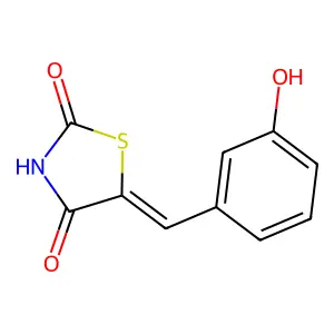 (5E)-5-(3-hydroxybenzylidene)-1,3-thiazolidine-2,4-dione structure