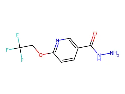 3-Pyridinecarboxylic acid, 6-(2,2,2-trifluoroethoxy)-, hydrazide structure