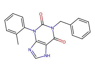 1-benzyl-3-(2-methylphenyl)-3,7-dihydro-1H-purine-2,6-dione structure