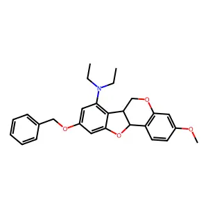 (6aS,11aS)-9-(Benzyloxy)-N,N-diethyl-3-methoxy-6a,11a-dihydro-6H-[1]benzofuro[3,2-c][1]benzopyran-7-amine--hydrogen chloride (1/1) structure
