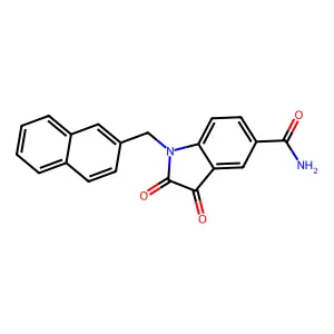 1-(Naphthalen-2-ylmethyl)-2,3-dioxoindole-5-carboxamide structure