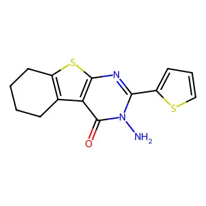 3-Amino-2-thiophen-2-yl-5,6,7,8-tetrahydro-[1]benzothiolo[2,3-d]pyrimidin-4-one structure