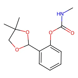 Phenol, 2-(4,4-dimethyl-1,3-dioxolan-2-yl)-, 1-(N-methylcarbamate) structure