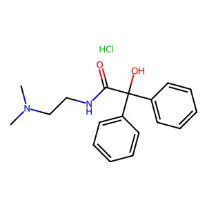 Benzilamide, N-(2-(dimethylamino)ethyl)-, monohydrochloride structure