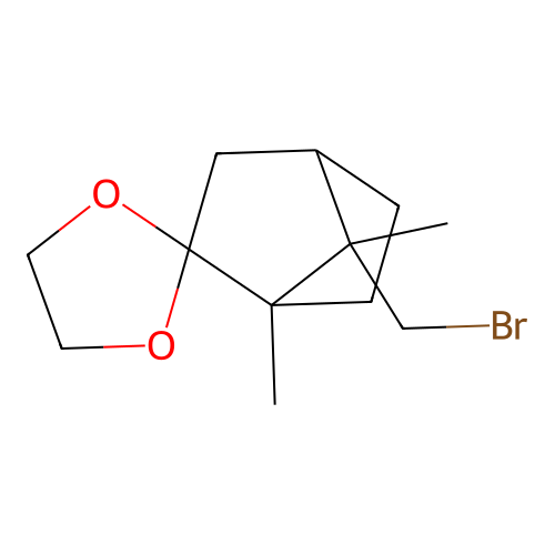7'-(Bromomethyl)-1',7'-dimethylspiro[1,3-dioxolane-2,2'-bicyclo[2.2.1]heptane] structure