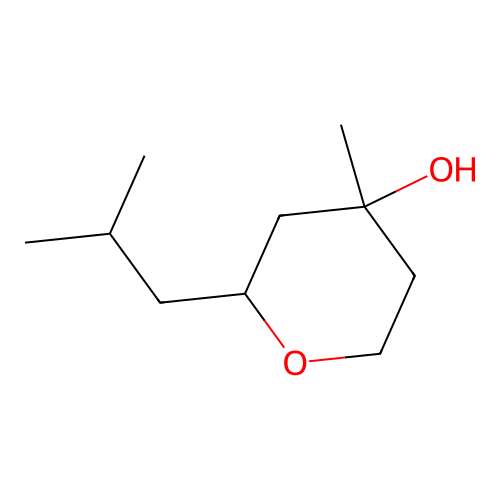 Tetrahydro-4-methyl-2-(2-methylpropyl)-2H-pyran-4-ol structure