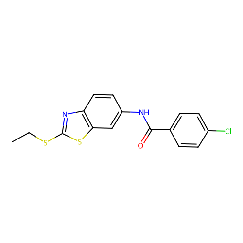 4-chloro-N-[2-(ethylsulfanyl)-1,3-benzothiazol-6-yl]benzamide structure