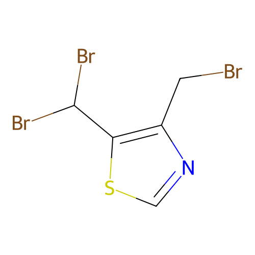 InChI=1/C5H4Br3NS/c6-1-3-4(5(7)8)10-2-9-3/h2,5H,1H structure