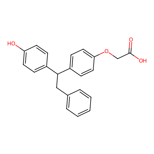 [4-[alpha-(4-Hydroxyphenyl)phenethyl]phenoxy]acetic acid structure