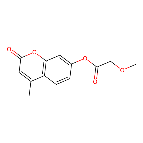 Acetic acid, methoxy-, 4-methyl-2-oxo-2H-1-benzopyran-7-yl ester structure