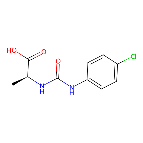 N-[(4-chlorophenyl)carbamoyl]-L-alanine structure