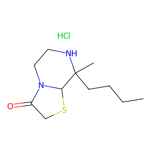 8-butyl-8-methyltetrahydro-2H-thiazolo[3,2-a]pyrazin-3(5H)-one hydrochloride structure