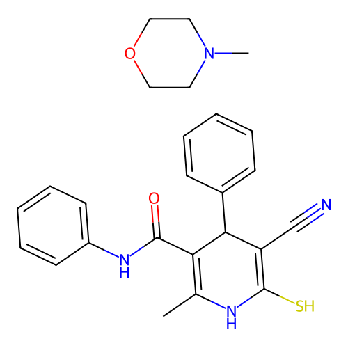 5-cyano-2-methyl-N,4-diphenyl-6-sulfanyl-1,4-dihydropyridine-3-carboxamide; 4-methylmorpholine structure