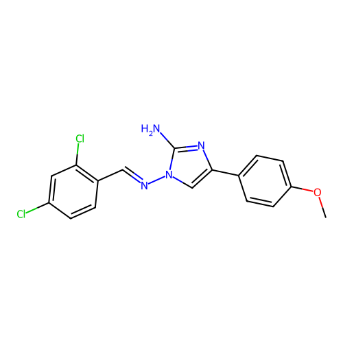 N~1~-(2,4-dichlorobenzylidene)-4-(4-methoxyphenyl)-1H-imidazole-1,2-diamine structure
