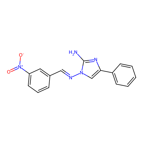 1-[(3-Nitrophenyl)methylideneamino]-4-phenylimidazol-2-amine structure