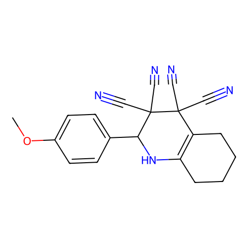 2-(4-Methoxyphenyl)-1,2,5,6,7,8-hexahydroquinoline-3,3,4,4-tetracarbonitrile structure