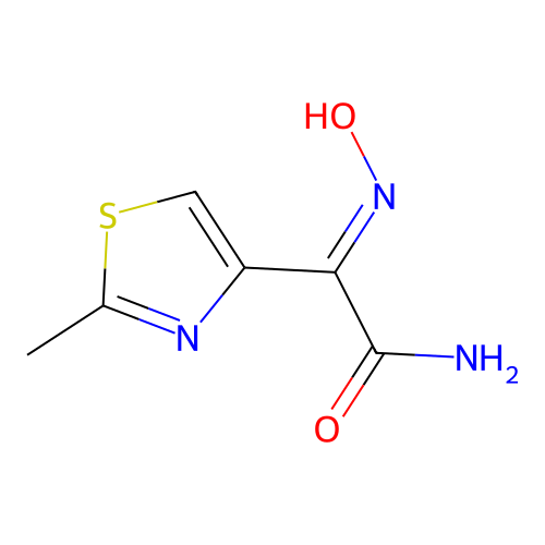 (I+/-E)-I+/--(Hydroxyimino)-2-methyl-4-thiazoleacetamide structure
