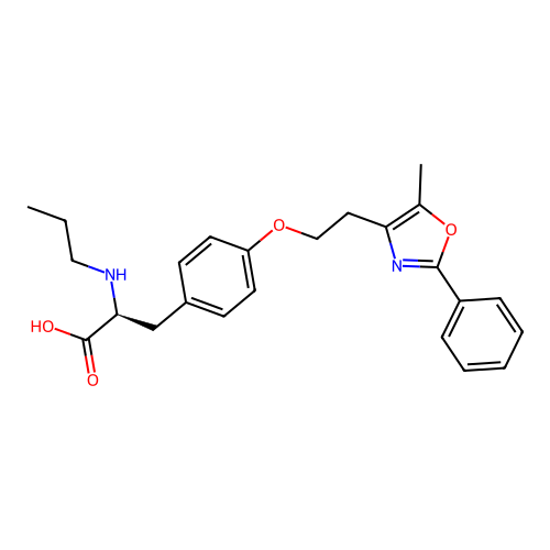 L-Tyrosine, O-(2-(5-methyl-2-phenyl-4-oxazolyl)ethyl)-n-propyl- structure