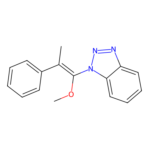 1-[(1Z)-1-Methoxy-2-phenylprop-1-en-1-yl]-1H-1,2,3-benzotriazole structure