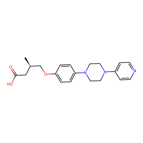(3R)-3-methyl-4-[4-(4-pyridin-4-ylpiperazin-1-yl)phenoxy]butanoic acid structure