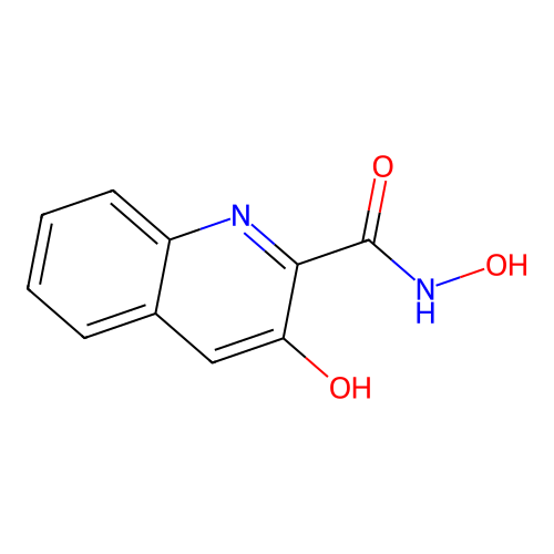 3-Hydroxyquinoline-2-carbohydroxamic acid structure