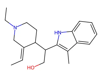 Indole-2-ethanol, beta-(1-ethyl-3-ethylidene-4-piperidyl)-3-methyl- structure