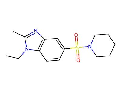 Piperidine, 1-[(1-ethyl-2-methyl-1H-benzimidazol-5-yl)sulfonyl]- structure
