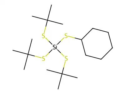Tris(tert-butylsulfanyl)-cyclohexylsulfanylsilane structure