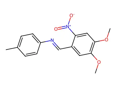 Benzenamine, N-[(4,5-dimethoxy-2-nitrophenyl)methylene]-4-methyl- structure