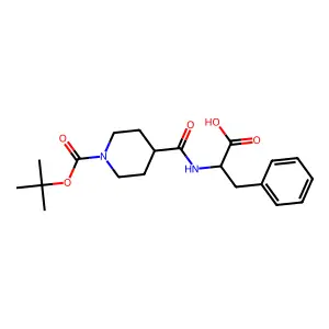 (R)-2-(1-(tert-butoxycarbonyl)piperidine-4-carboxamido)-3-phenylpropanoic acid structure